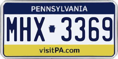 PA license plate MHX3369