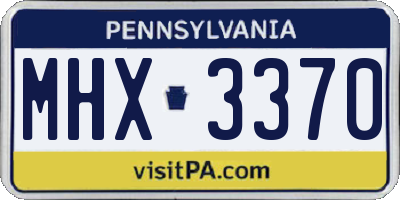 PA license plate MHX3370