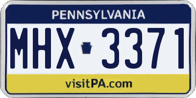 PA license plate MHX3371