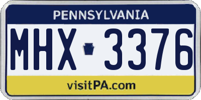 PA license plate MHX3376