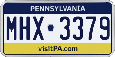 PA license plate MHX3379