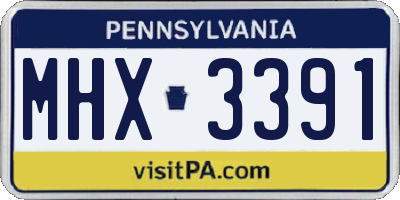 PA license plate MHX3391