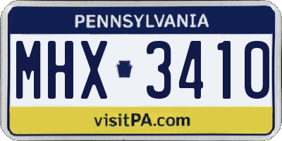 PA license plate MHX3410