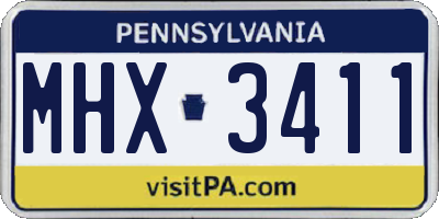 PA license plate MHX3411