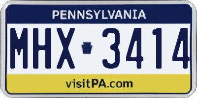 PA license plate MHX3414