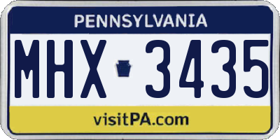 PA license plate MHX3435