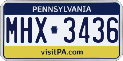 PA license plate MHX3436