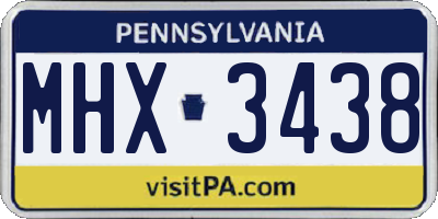 PA license plate MHX3438