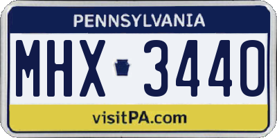 PA license plate MHX3440