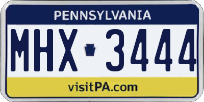 PA license plate MHX3444