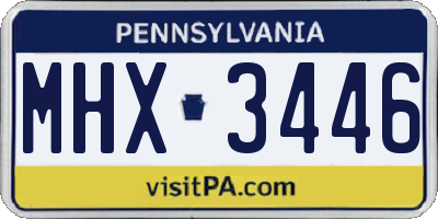 PA license plate MHX3446