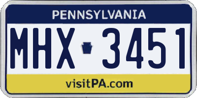 PA license plate MHX3451