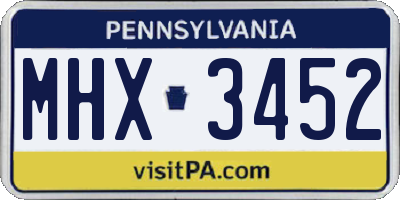 PA license plate MHX3452