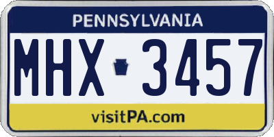 PA license plate MHX3457