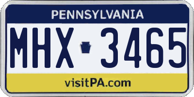 PA license plate MHX3465