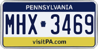 PA license plate MHX3469