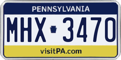 PA license plate MHX3470