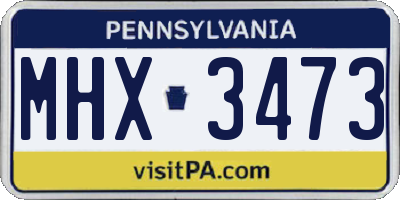PA license plate MHX3473