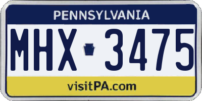 PA license plate MHX3475