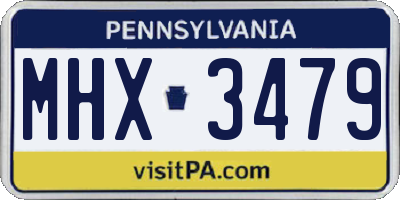 PA license plate MHX3479