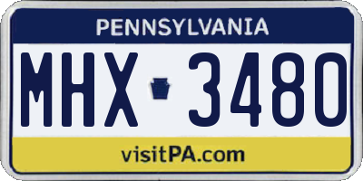 PA license plate MHX3480