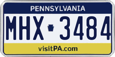 PA license plate MHX3484