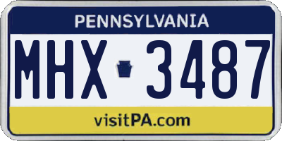 PA license plate MHX3487