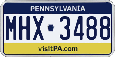 PA license plate MHX3488