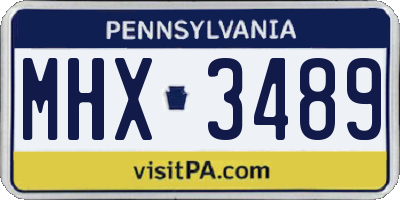 PA license plate MHX3489