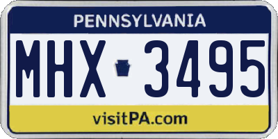 PA license plate MHX3495