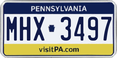 PA license plate MHX3497