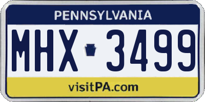 PA license plate MHX3499