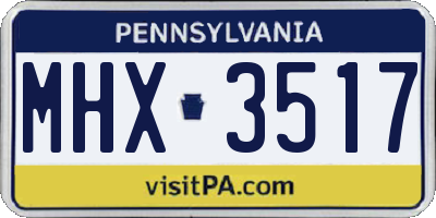 PA license plate MHX3517