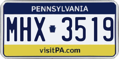 PA license plate MHX3519