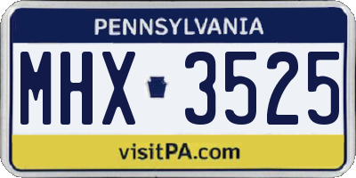 PA license plate MHX3525