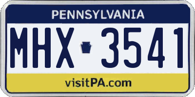 PA license plate MHX3541