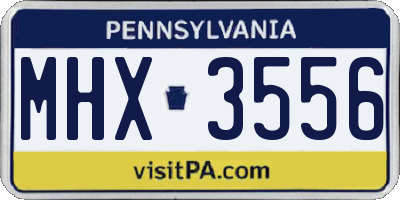 PA license plate MHX3556