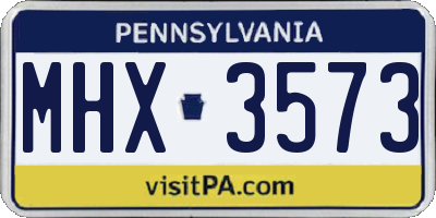 PA license plate MHX3573