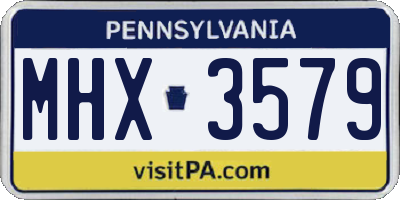 PA license plate MHX3579