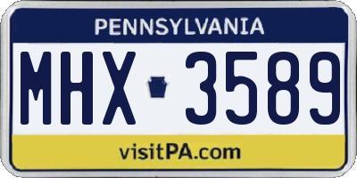 PA license plate MHX3589