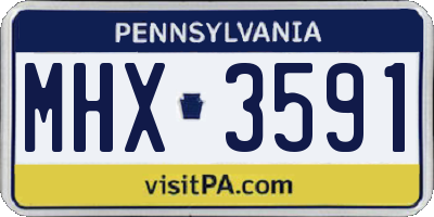 PA license plate MHX3591