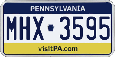 PA license plate MHX3595