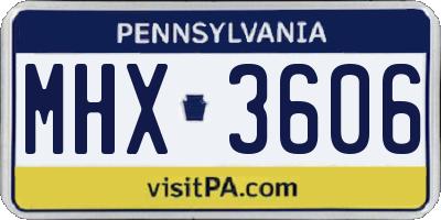 PA license plate MHX3606