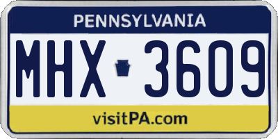 PA license plate MHX3609