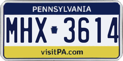 PA license plate MHX3614