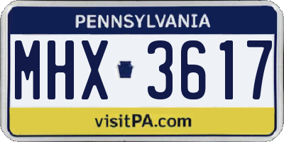 PA license plate MHX3617