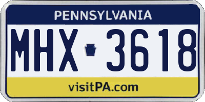 PA license plate MHX3618