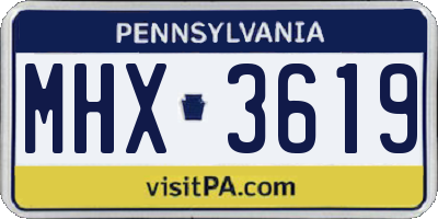 PA license plate MHX3619