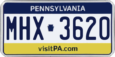 PA license plate MHX3620