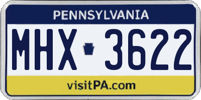 PA license plate MHX3622